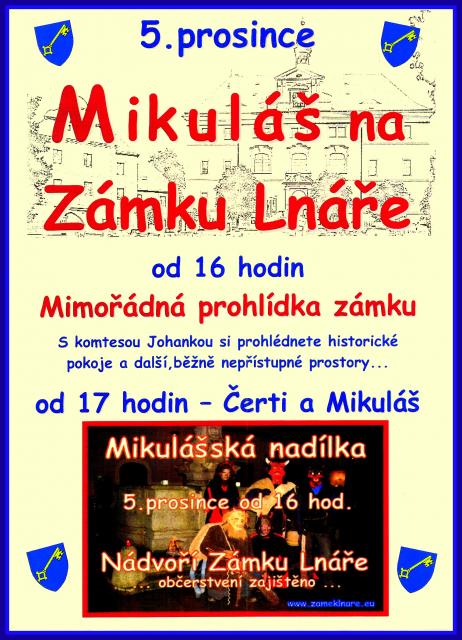 Mikulášská nadílka na zámku Lnáře