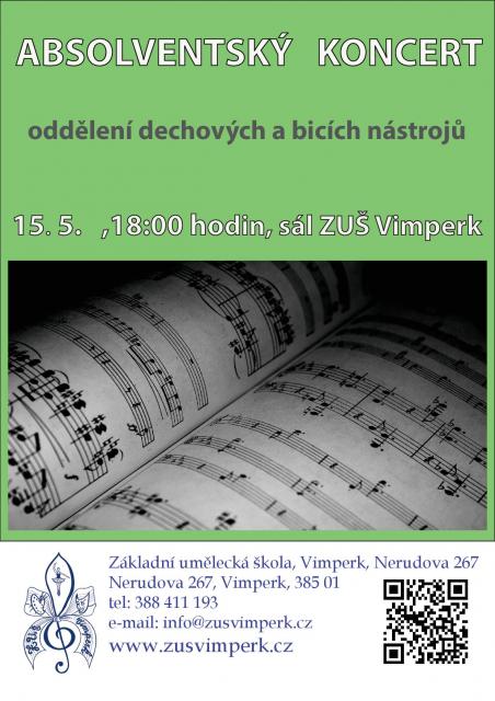 Absolventský koncert oddělení dechových a bicích nástrojů