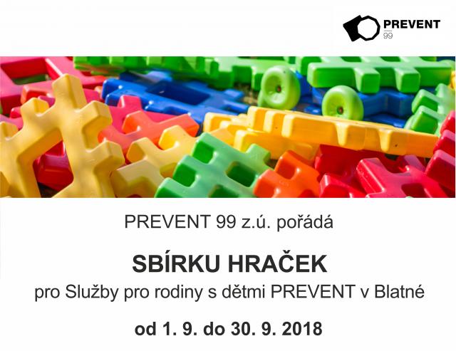 Sbírka hraček pro Služby pro rodiny s dětmi PREVENT v Blatné