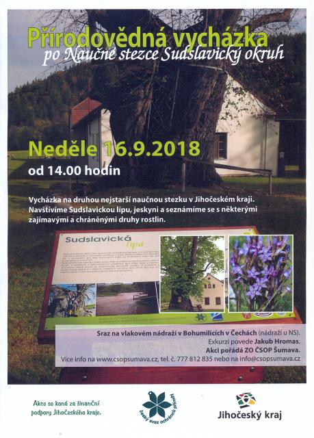 PŘÍRODOVĚDNÁ VYCHÁZKA PO NAUČNÉ STEZCE SUDSLAVICKÝ OKRUH