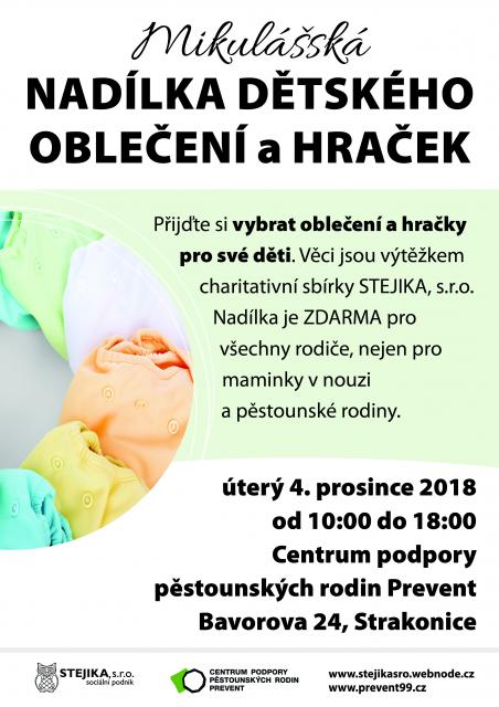 Mikulášská v PREVENTu nadělí zdarma dětské oblečení a hračky