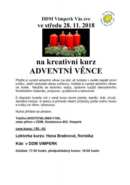 KREATIVNÍ KURZ - ADVENTNÍ VĚNCE