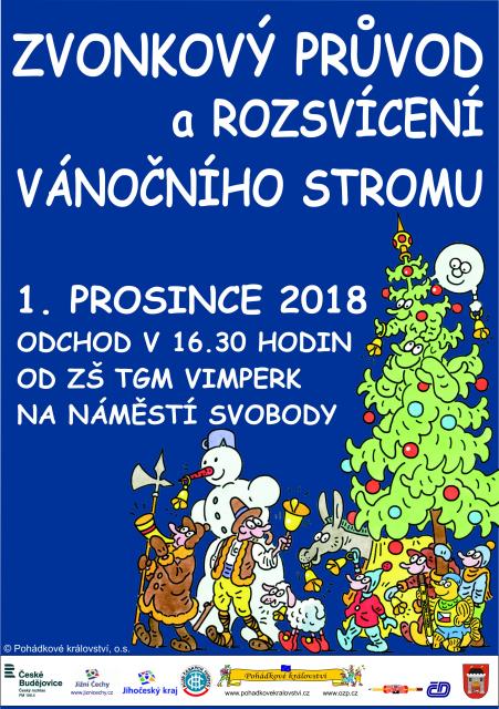 ZVONKOVÝ PRŮVOD A ROZSVÍCENÍ VÁNOČNÍHO STROMU