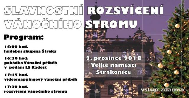 Slavnostní rozsvícení vánočního stromu Strakonice