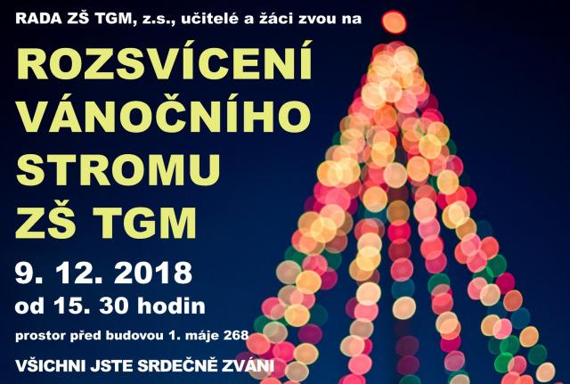 ROZSVÍCENÍ VÁNOČNÍHO STROMU ZŠ TGM