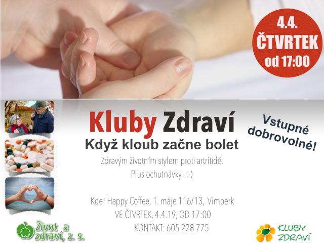 KLUBY ZDRAVÍ - KDYŽ KLOUB ZAČNE BOLET