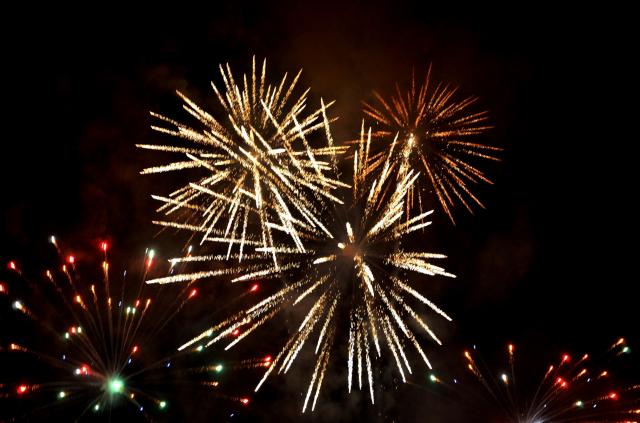 Novoroční ohňostroj ve Strakonicích
