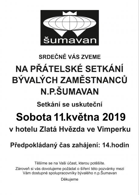 PŘÁTELSKÉ SETKÁNÍ BÝVALÝCH ZAMĚSTNANCŮ N.P.ŠUMAVAN