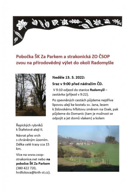Přírodovědná procházka do okolí Radomyšle