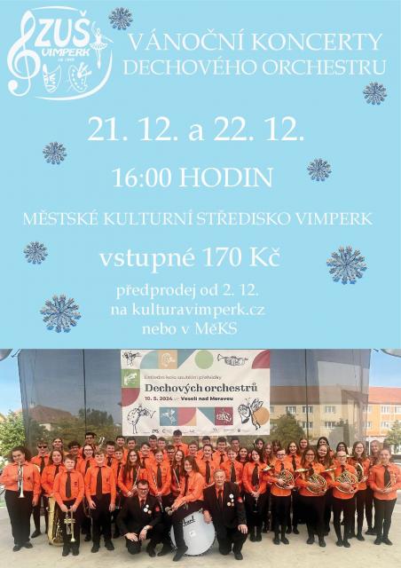 VÁNOČNÍ KONCERT DECHOVÉHO ORCHESTRU ZUŠ VIMPERK