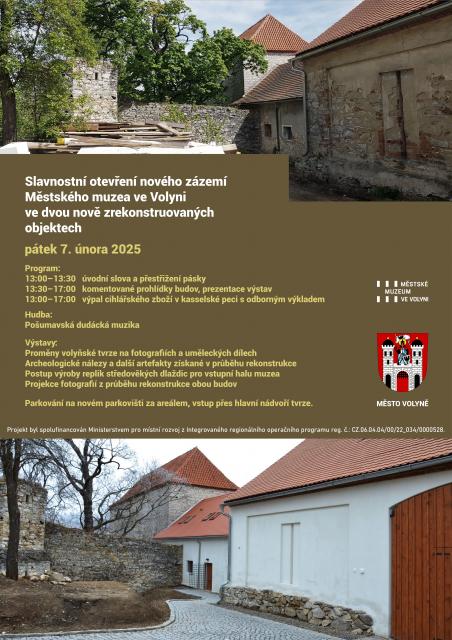 SLAVNOSTNÍ OTEVŘENÍ NOVÉHO ZÁZEMÍ MĚSTSKÉHO MUZEA VE VOLYNI VE DVOU NOVĚ ZREKONSTRUOVANÝCH OBJEKTECH