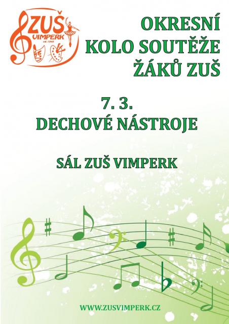 OKRESNÍ KOLO SOUTĚŽE ŽÁKŮ ZUŠ VE HŘE NA DECHOVÉ NÁSTROJE