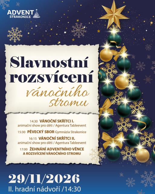Slavnostní rozsvícení vánočního stromu 2026 - STRAKONICE