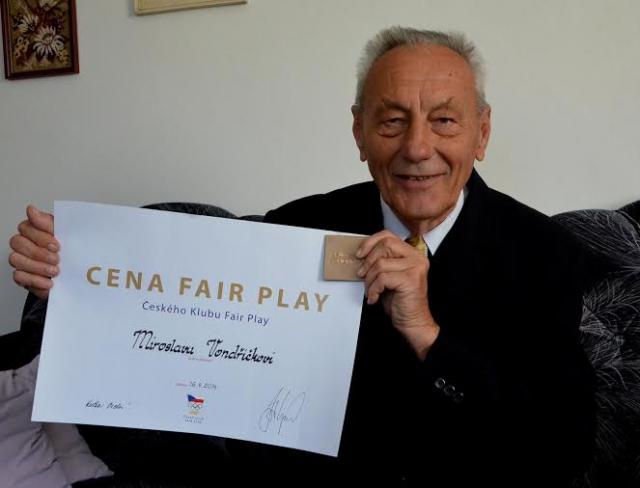 Ocenění pro Miroslava Vondřičku od olympijského výboru