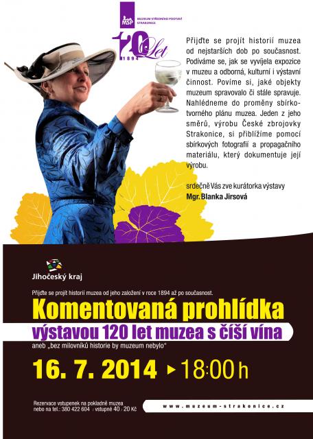 Komentovaná prohlídka výstavy 120 let muzea s číší vína