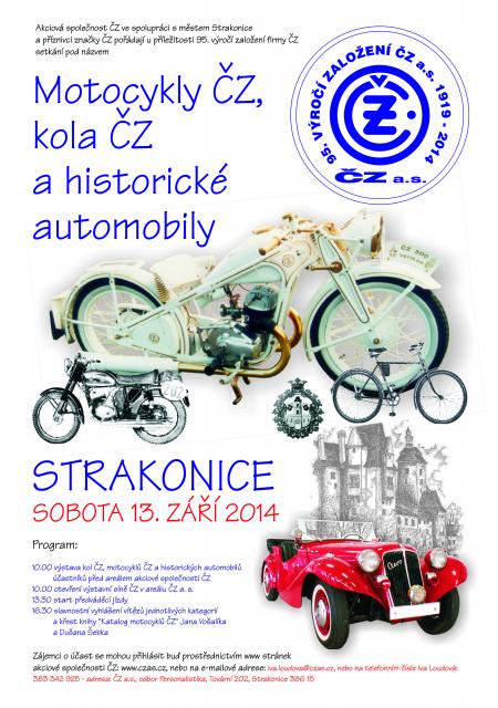 Setkání motocyklů ČZ, jízdních kol ČZ a historických automobilů