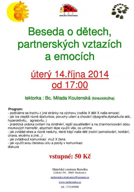 Beseda o dětech, partnerských vztazích a emocích