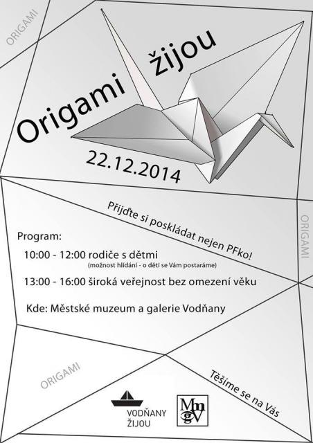 Origami žijou - předvánoční workshop pro děti ve Vodňanech