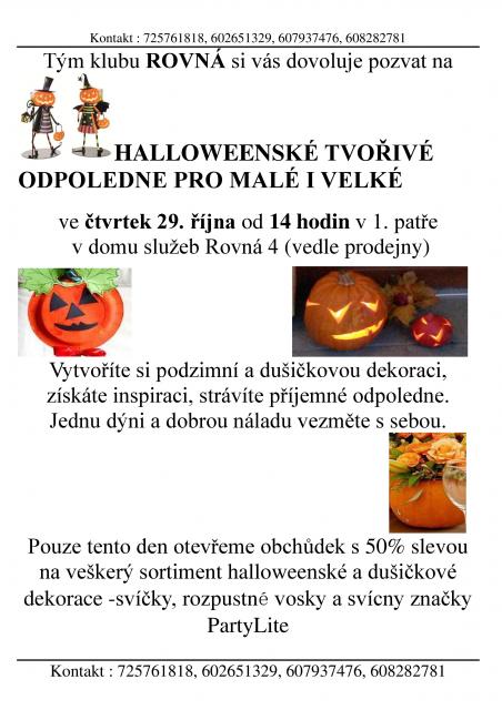 Halloweenské odpoledne pro malé i velké